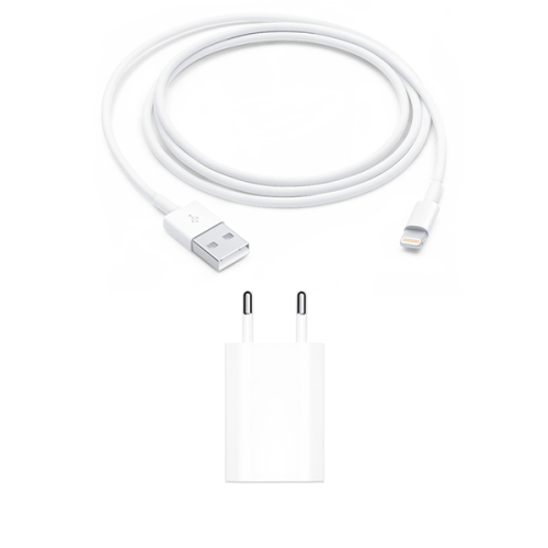 iPhone 5W USB Adaptör + Lightning USB Data Şarj Kablosu Set